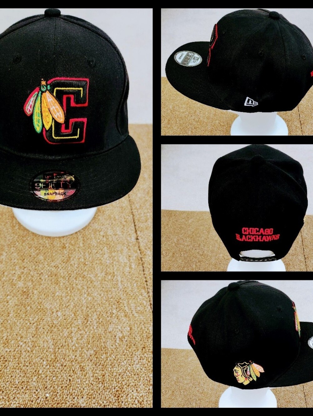 CHICAGO BLACKHAWKS NHL HOCKEY SNAPBACK HAT.